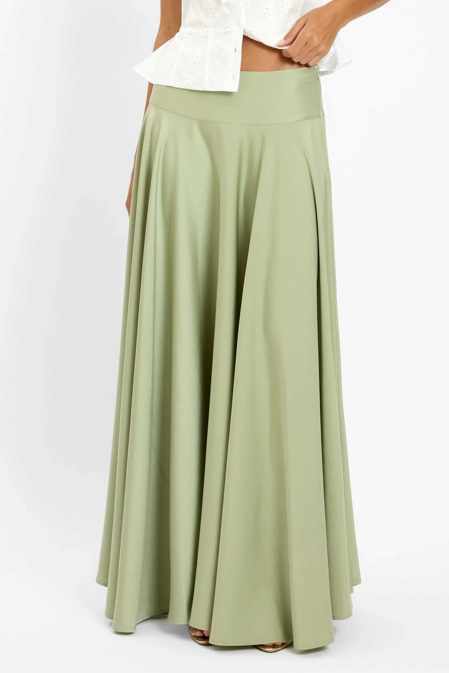 Pre-order: Basque Full Skirt | Pistachio Green