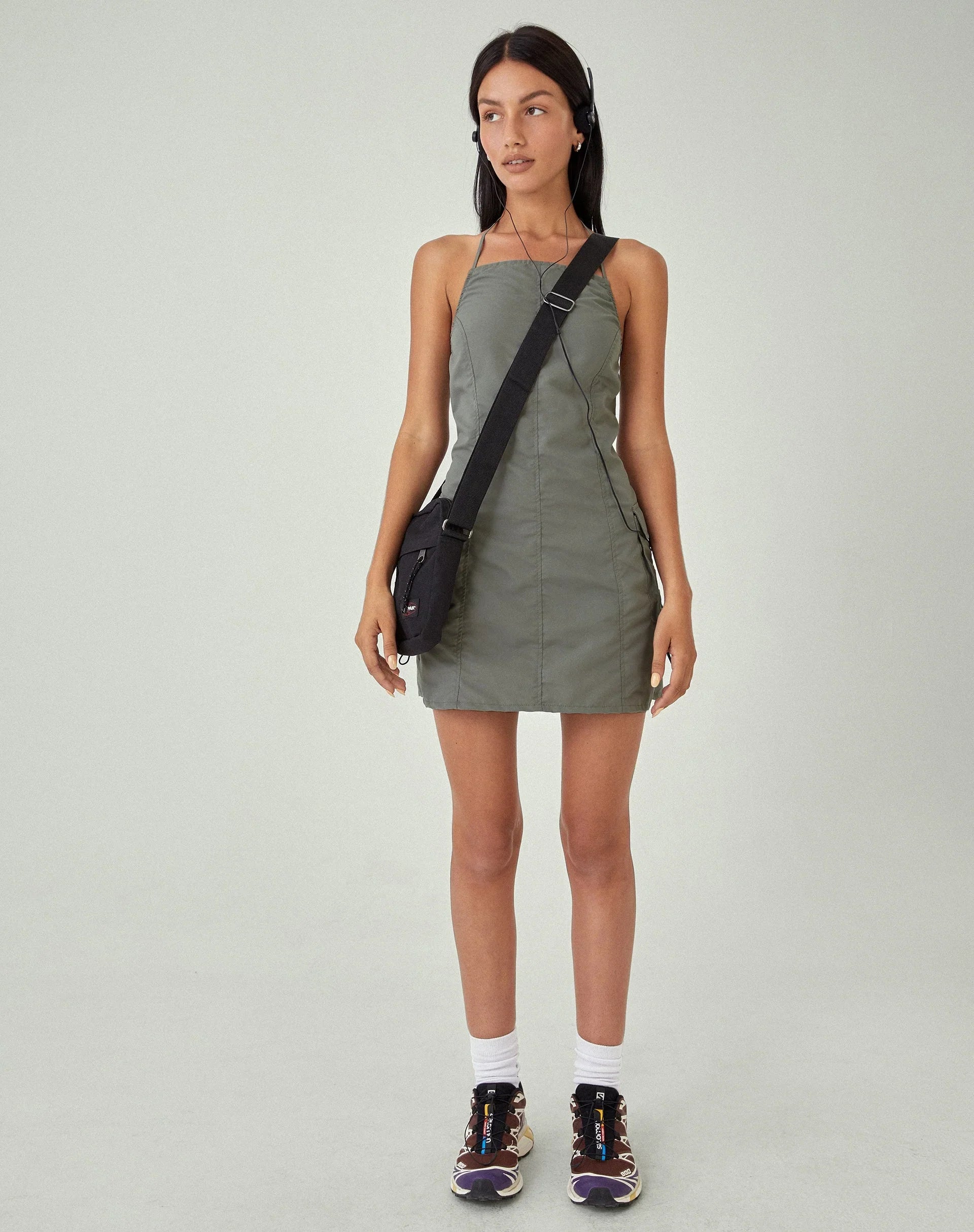 MOTEL X JACQUIE Schmidt Mini Dress in Grey