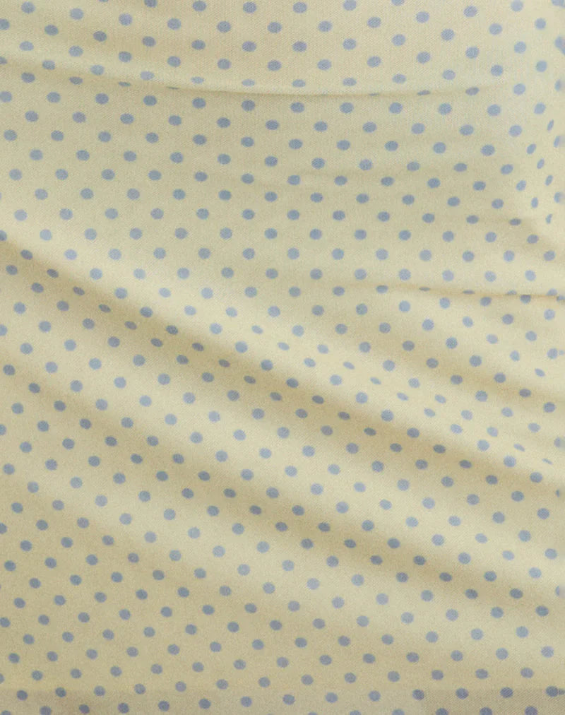 Sevila Mini Dress in Yellow with Compact Grey Polka