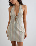 Jioner Mini Dress in Stripe Yellow with Lining