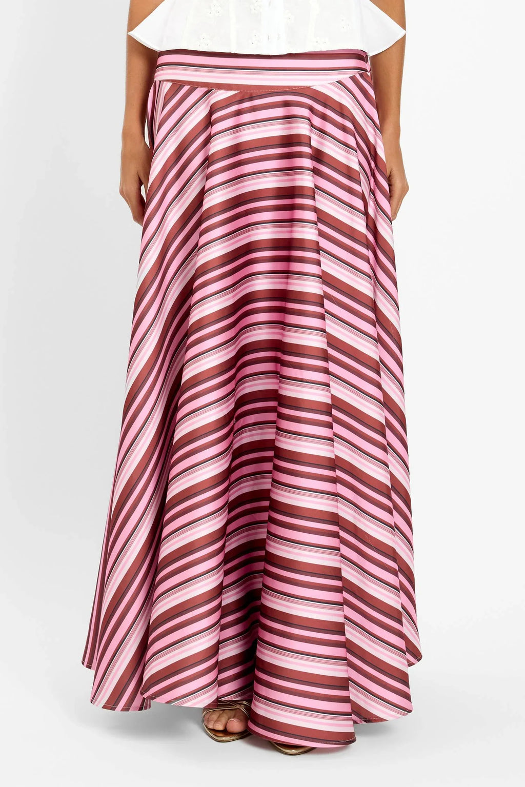 Basque Full Skirt | Magenta Stripe