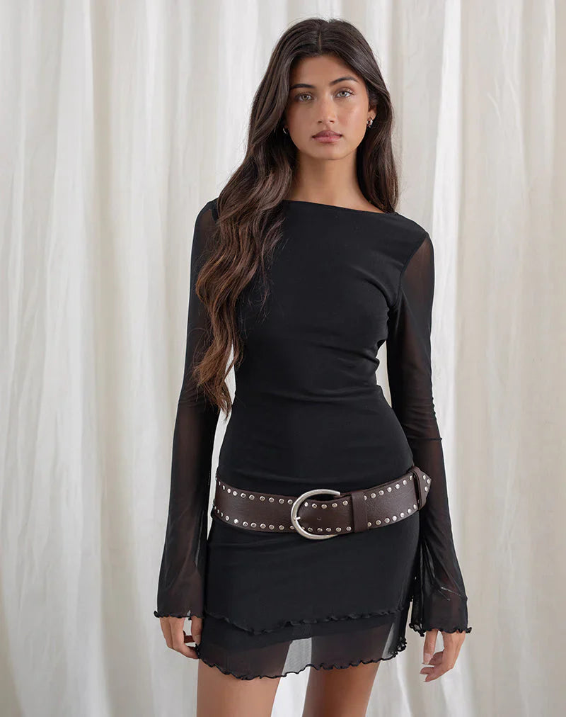 Dazn Backless Mini Dress in Black